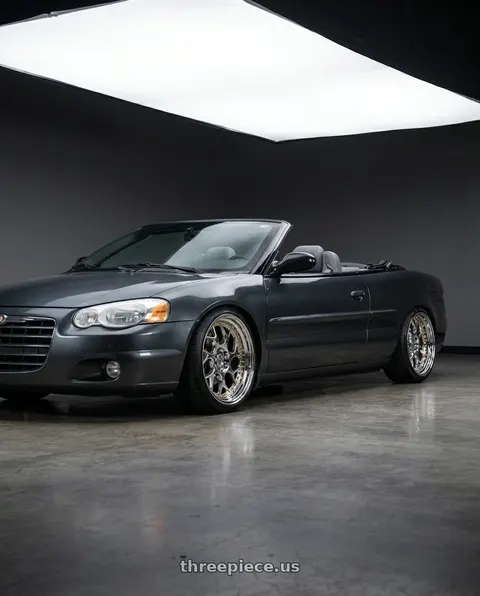 2006 Chrysler Sebring with Aodhan DS01 5x100 18x8.5+35 Vacuum Chrome W/ Gold Rivets wheels