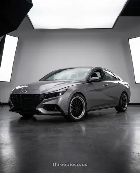 2023 Hyundai Elantra N with KATANA RACING KR06 5x114.3 18x8 +40 Glossy Black Machined Lip wheels