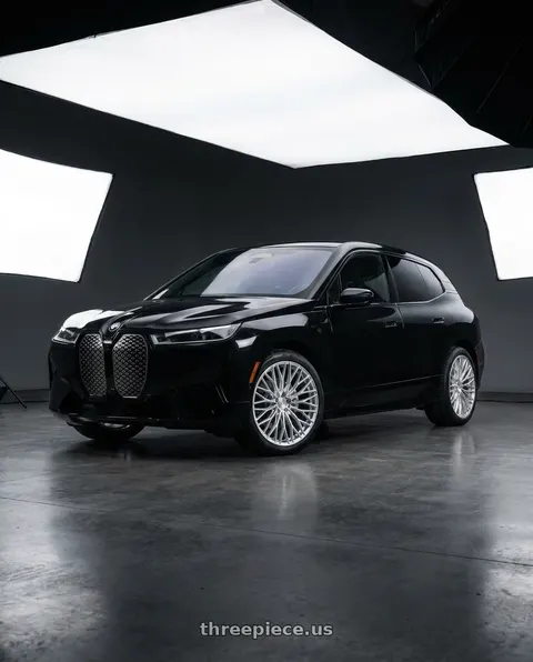 2024 BMW iX xDrive50 with ESR Wholesale FR100 5x112 21x9 +35 Diamond Silver wheels