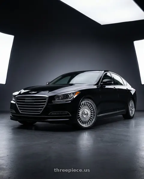 2016 Hyundai Genesis 3.8 with Work Emitz Chrome 5x114.3 19x8.5 +38 wheels