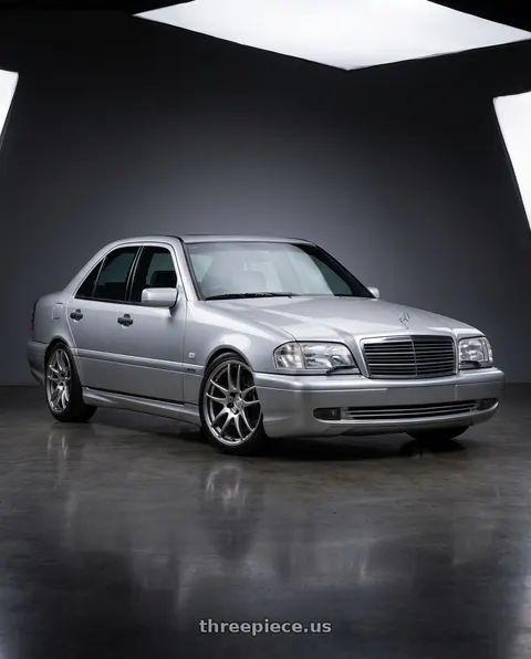1998 Mercedes-Benz C43 AMG with Work Emotion Cr Kiwami 5x112 17x8 +35 Gt Silver wheels