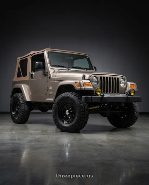 2003 Jeep Wrangler with Allied - Pacer 297B Black Soft 8 6x139.7 17x9 -12 Gloss Black wheels