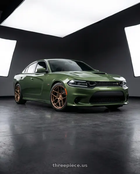 2020 Dodge Charger Scat Pack with Rohana RFX11 5x115 22x10.5+18 Brushed Bronze wheels
