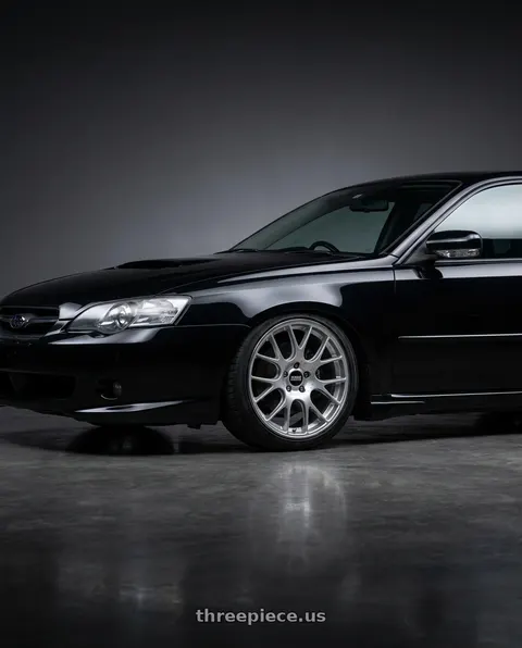 2003 Subaru legacy b4 obsidian with BBS CH-R 5x130 19x8.5 +51 Brilliant Silver Polished Rim Protector wheels