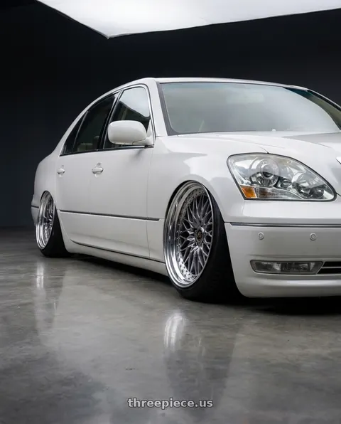 2004 Lexus LS430 with Work Vs-Xv 5x100 18x9+40 A Disk Brilliant Silver Black wheels