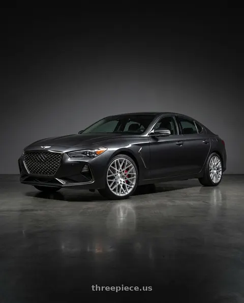 2019 Genesis G70 with Rotiform 1PC R110 BLQ 5X114.3 19X8.5 +38 GLOSS SILVER MACHINED wheels