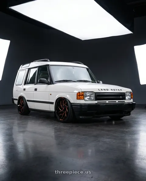 1996 Land Rover Discovery with Fuel UTV D780 RUNNER UTV 4X156 20X7 +13 GLOSS BLACK MILLED ORANGE wheels