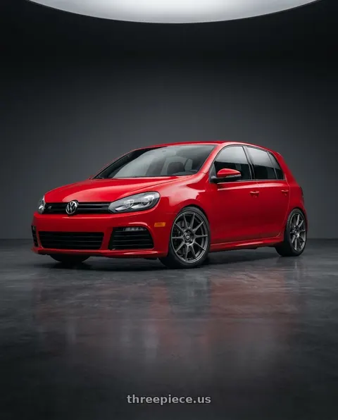 2012 Volkswagen Golf R with Motegi MR147 CM7 5X114.3 18X8.5 +42 GUNMETAL wheels
