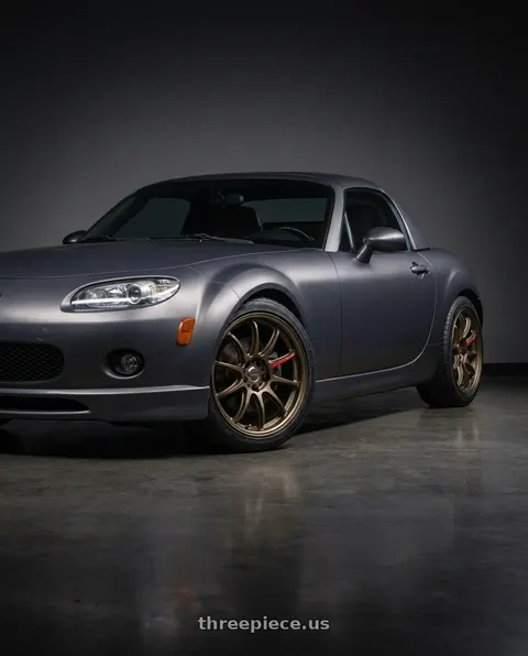 2007 Mazda Miata MX-5 with Work Zr10 2P 5x114.3 19x8.0 +45 Matte Bronze wheels