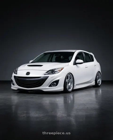 2012 Mazda 3 Mazdaspeed with fifteen52 CHICANE 5x114.3 / 5x100 18x8.5 +35 SPEED SILVER (GLOSS SILVER) wheels