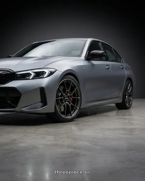 2023 BMW M340i with Volk Racing G025 5x112 20x8.5+36 Matte Gunblack / Rim Edge DC wheels