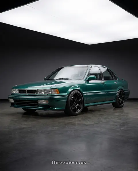 1990 Mitsubishi Galant with Advan RGIII 4x100 18x7.0+42 Gloss Black wheels