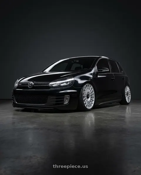 2013 Volkswagen GTI with Rotiform 1PC R143 LAS-R 5X112/5X114.3 19X8.5 +45 GLOSS SILVER wheels
