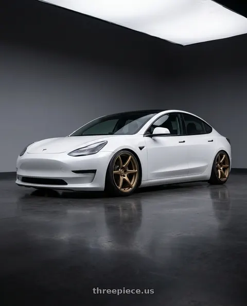 2023 Tesla Model 3 with Kansei K11B Tandem 5x114.3 19x10.5 12 Bronze wheels