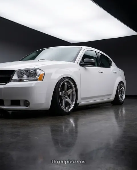 2011 Dodge Avenger with F1R FC5 5x114 18x8.5 +38 Hyper Black/Polish Lip wheels