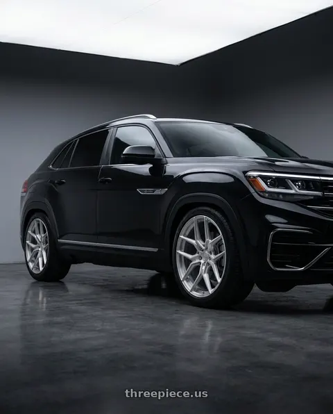2021 Volkswagen Atlas Cross Sport with MV Forged MVF5 5x112 22x9 +25 Diamond Silver wheels