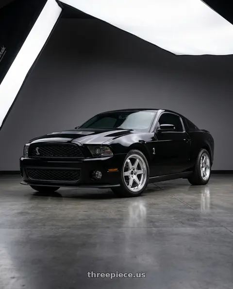 2011 GT500 SVT Performance Package Black with Vors TR37 5x114.3 19x9.5  +35 Silver Machine Face Lip wheels