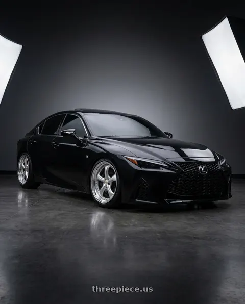 2023 Lexus IS350 with Work Wheels VS-KF 5x114.3 20x8.5+40 Light Grey Silver O Disk STEP RIM wheels