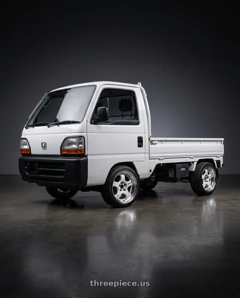1995 Honda Acty with Work Meister S1 2P 4x100 15x8+0 A Disk White wheels