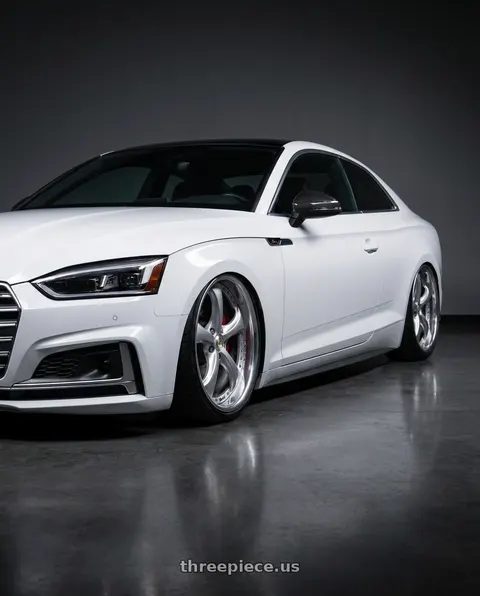 2018 Audi S5 with Work Wheels VS-KF 5x112 18x9+20 Light Grey Silver R Disk FULL REVERSE wheels