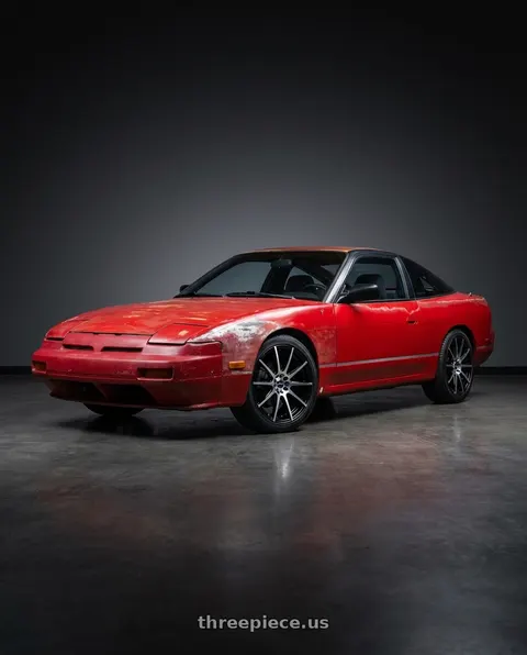 1993 Nissan 240SX with Ns Wheels NS1501 5x100/5x114.3 18x8 +38 Gloss Black Machined wheels