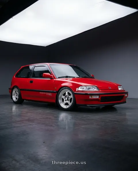 1989 Honda Civic with Work Meister Cr01 4x100 15x7+35 A Disk Bright Buff Finish wheels