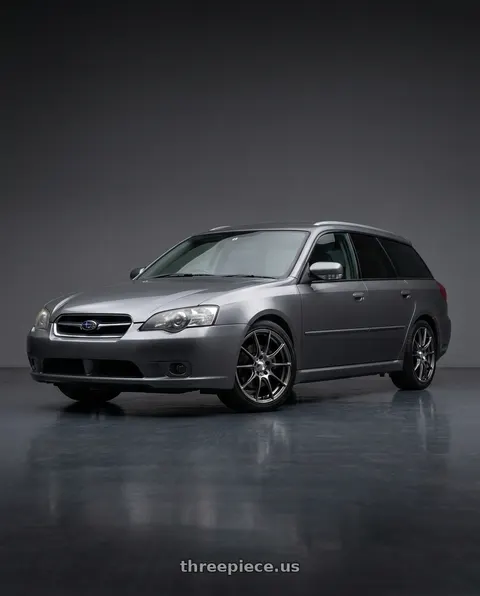 2009 Subaru Legacy 2.5i with WedsSport SA-25R 5x100 17x7.0+48 Platinum Silver Black wheels