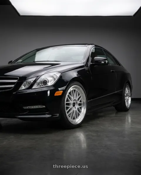 2013 Mercedes-Benz E350 4Matic with Vors VR8 5x112 17x8  +35 Silver Machine Lip Chrome Rivet wheels
