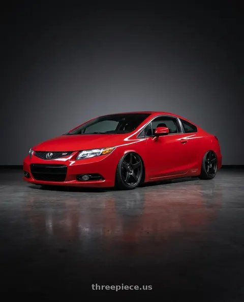 2011 Honda Civic Si with Ssr Gtv01 5x114.3 18x8.5+40  FLAT BLACK wheels