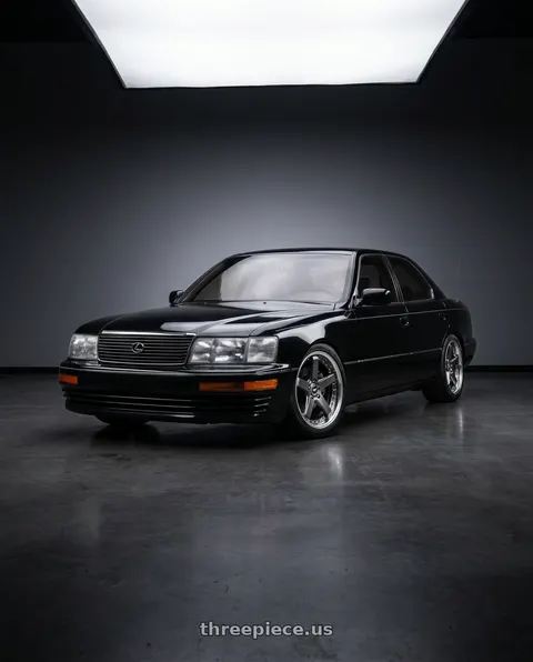 1994 Lexus LS400 with Work Zeast Black Label Bst2 5x114.3 19x8+45 R Disk Brilliant Silver Black wheels
