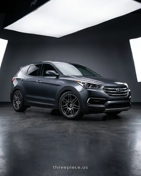 2018 Hyundai Santa Fe SE with Niche 1PC M105 NR6 5X100/5X114.3 18X8 +40 MATTE GUN METAL wheels