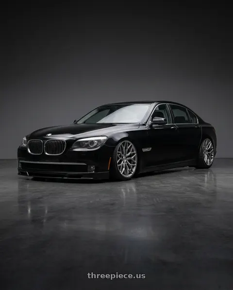 2011 BMW 750Li with Niche 1PC M265 MAZZANTI 5X120 20X10.5 +35 ANTHRACITE BRUSHED TINT CLEAR wheels