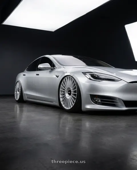 2018 Tesla Model S with Rotiform RC202 GRZ 5X112/5X120 20x8.5 +35 GLOSS SILVER wheels