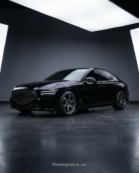 2023 Genesis G70 with 9six9 SIX-1 5x114.3 19X8.5 +35 Carbon Gray wheels
