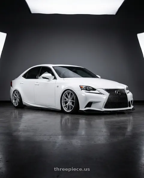 2016 Lexus IS350 with Aodhan AFF7 5x114.3 18x8.5+35 Gloss Silver Machined Face wheels
