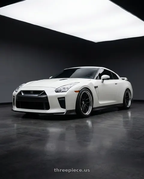 2017 Nissan GT-R with Work Cr 2P 5x114.3 20x12.0 +22 Matte Black wheels