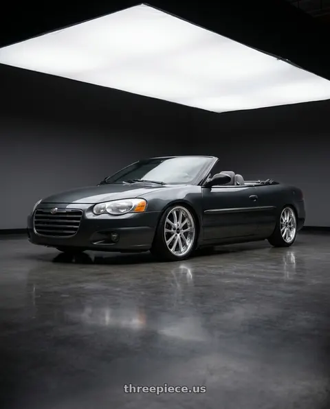 2006 Chrysler Sebring with ARC AR5 5x110 18x8.5  +35 Silver Machine Face Lip Chrome Rivet wheels