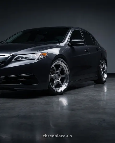 2016 Acura TLX with Kansei K14G Roku 5X108 18x9 12 Grey and Machined Lip wheels