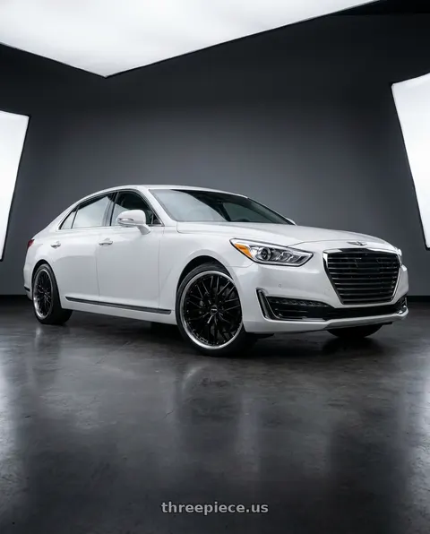 2018 Genesis G90 Ultimate with MRR GT1 5x114.3 20x10  +40 Black Machine Lip wheels