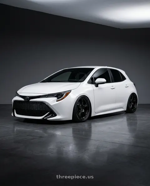 2023 Toyota Corolla with Gram Lights 57CR 5x114.3 18x9.5+22 Glossy Black wheels