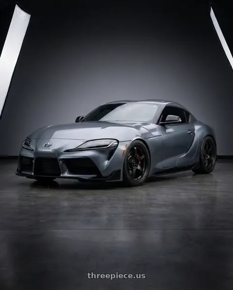 2021 Toyota GR Supra Premium with Gram Lights 57DR 5x112 19x10.5+22 Semi Gloss Black wheels