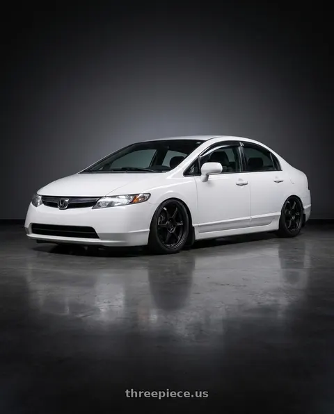 2007 Honda Civic with Motegi MR145 TRAKLITE 3.0 5X114.3 17X8.5 +35 SATIN BLACK wheels