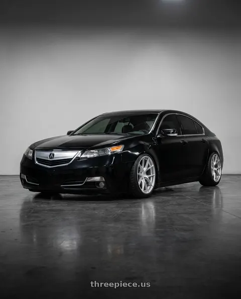 2014 Acura TL with Aodhan AFF7 5x120 19x8.5+35 Gloss Silver Machined Face wheels