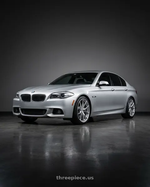 2014 BMW 535i xDrive with Aodhan AFF7 5x120 20x9+30 Gloss Silver Machined Face wheels