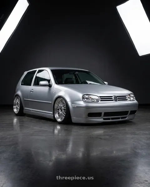 2002 Volkswagen Golf GTI 337 with Work Wheels VS-KF 5x100 18x8.5+34 Light Grey Silver A Disk FULL REVERSE wheels