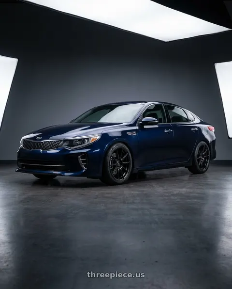 2017 Kia Optima with Advanti Racing 80B Hybris 5X120 18x8 +35 Gloss Black wheels
