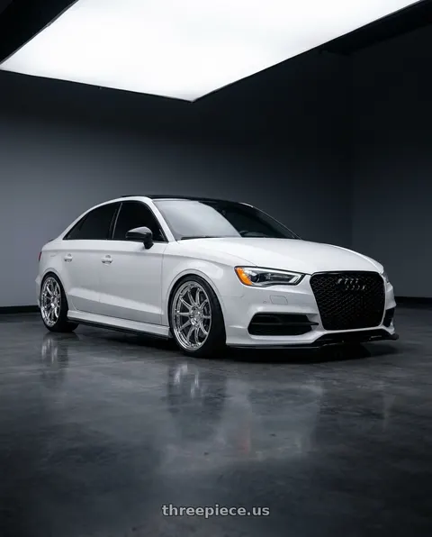 2016 Audi S3 with KATANA RACING HR06 5x112 18x8.5 +35 Chrome wheels