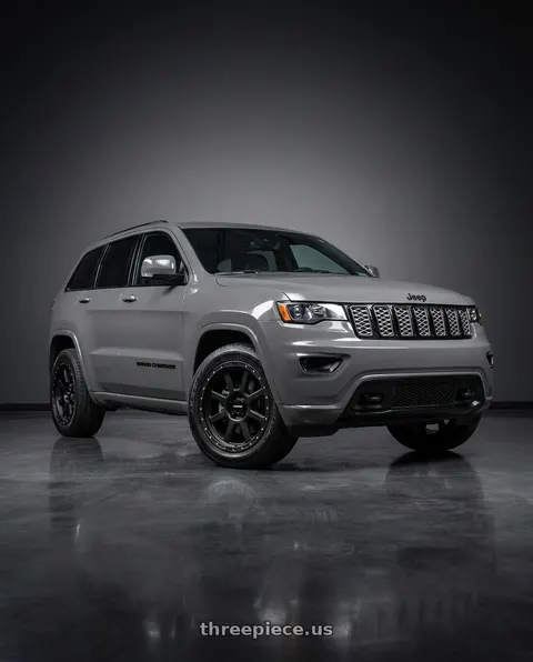 2021 Jeep Grand Cherokee Overland with Vision Off-Road 350 Ojos 5x127 20x9+10 Satin Black wheels