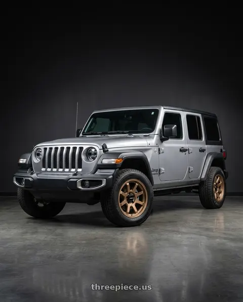 2021 Jeep Wrangler Sport with Vision Off-Road 351 Flow 5x127 17x8+30 Bronze wheels
