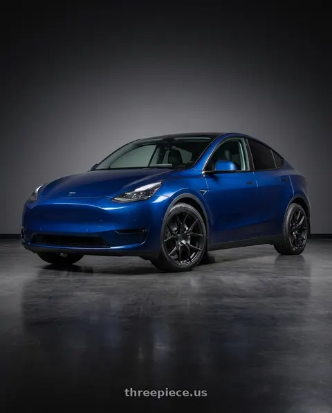 2023 Tesla Model Y with Rohana RFX5 5x114.3 19x8.5+15 Matte Black wheels